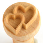 MKM Double Heart 2.5cm wood stamp